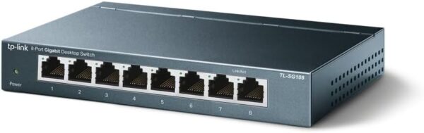 TP-Link TL-SG108 8-Port Gigabit Netzwerk Switch (Plug-and-Play, 8* RJ-45 LAN...