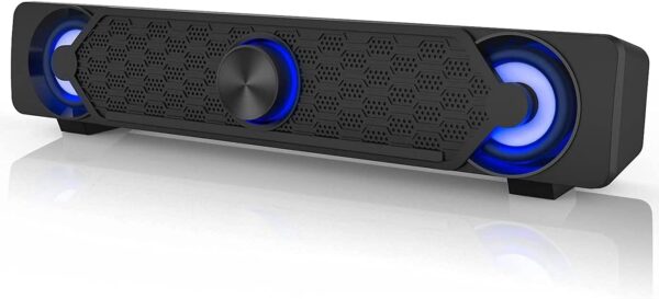Smalody Soundbar, USB-Soundbar, Gaming-Lautsprecher mit coolen Schwarz