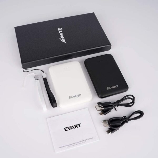 2 Packungen Mini Power Bank Klein Aber Stark 5000mAh Schwarz und Weiß - Image 7