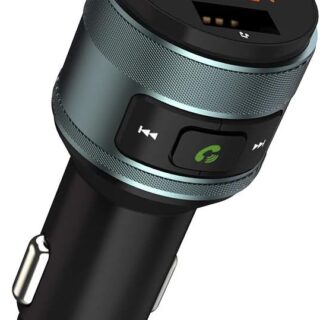 Bluetooth FM Transmitter, ZeaLife Auto Radio Transmitter QC 3.0 KFZ Grau