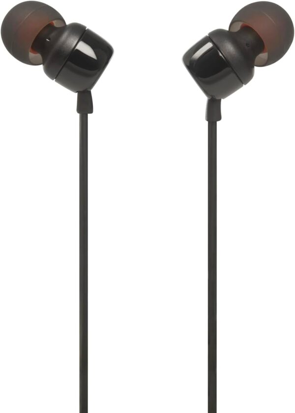 JBL Tune 110 – In-Ear Kopfhörer mit verwicklungsfreiem Flachbandkabel Schwarz
