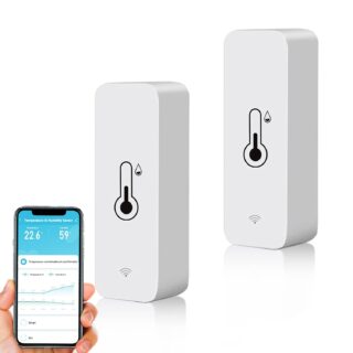 WLAN Smart Thermometer Hygrometer, Digitale Mini Innentemperatur und 2 Pack