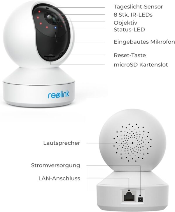 Reolink WLAN IP Kamera Indoor Schwenkbar, 2K 3MP Hund Haustier Weiß - Image 9