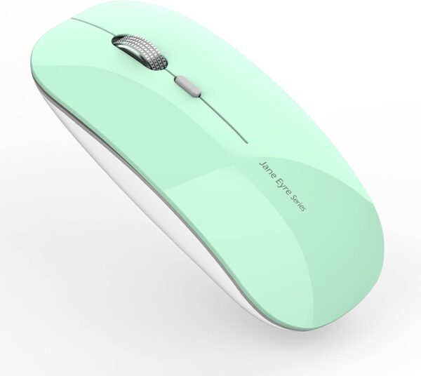 Uiosmuph Q5 Kabellos Maus, Wiederaufladbar Funkmaus 2.4G Leise Mint Green