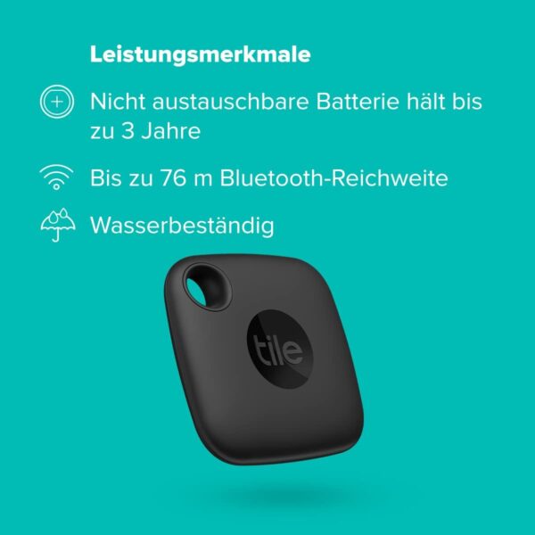 Tile Mate (2022) Bluetooth Schlüsselfinder, 1er Pack, 60m Reichweite, inkl.... - Image 6