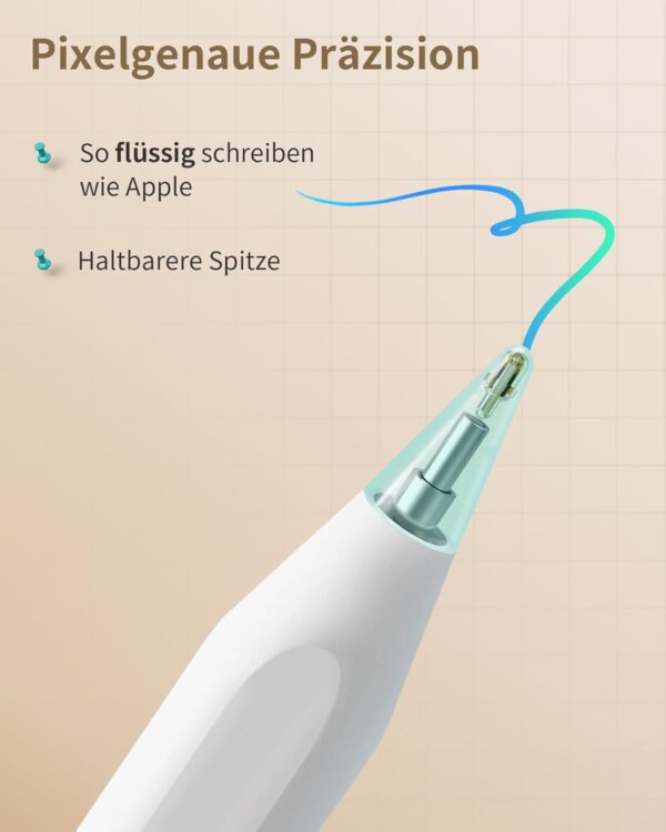 Metapen A8 Stift für Apple iPad, 2X Schnellladung, Weiß - Image 3