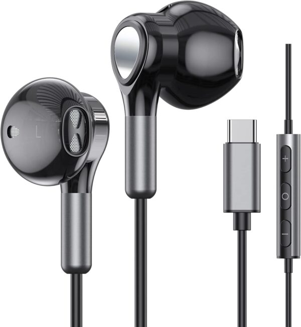 USB C Kopfhörer für Samsung Galaxy S24 S23 Ultra S22 S21 FE S20 A53 Schwarz