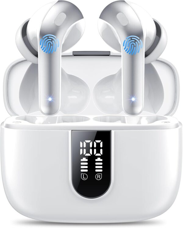 Bluetooth Kopfhörer, In Ear Kopfhörer Kabellos 5.3 mit Weiß