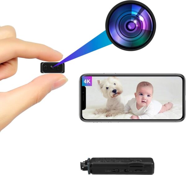 HiKam 4K HD Kleine Kamera, Live Übertragung Handy App, Überwachungskamera...