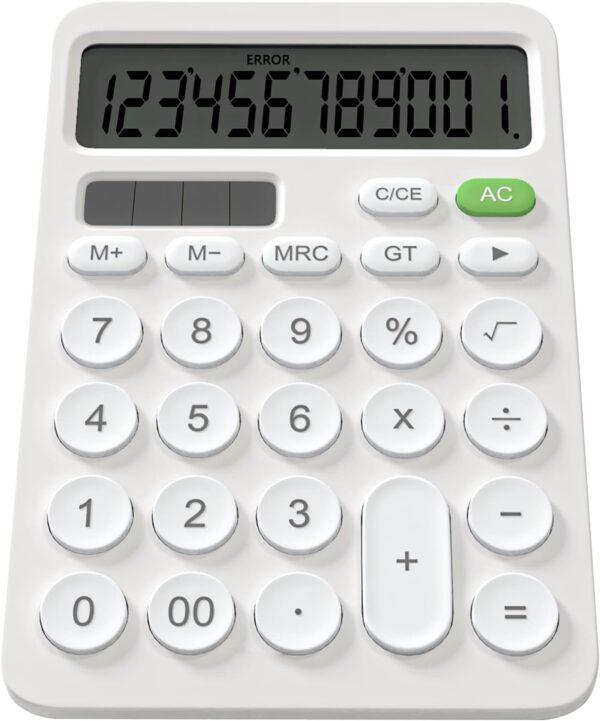GUYUCOM Taschenrechner Groß Tasten, 12-Digit Klein Weiß
