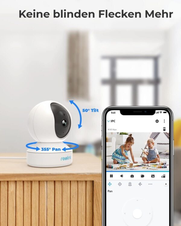 Reolink WLAN IP Kamera Indoor Schwenkbar, 2K 3MP Hund Haustier Weiß - Image 6