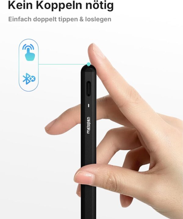 Metapen A8 Stift für Apple iPad 2018-2025,Neigungssensitivität und Schwarz - Image 6