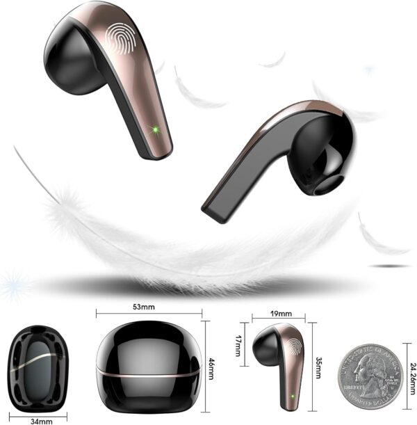 Bluetooth Kopfhörer, Kopfhörer Kabellos 5.3 In Ear Schwarz - Image 8