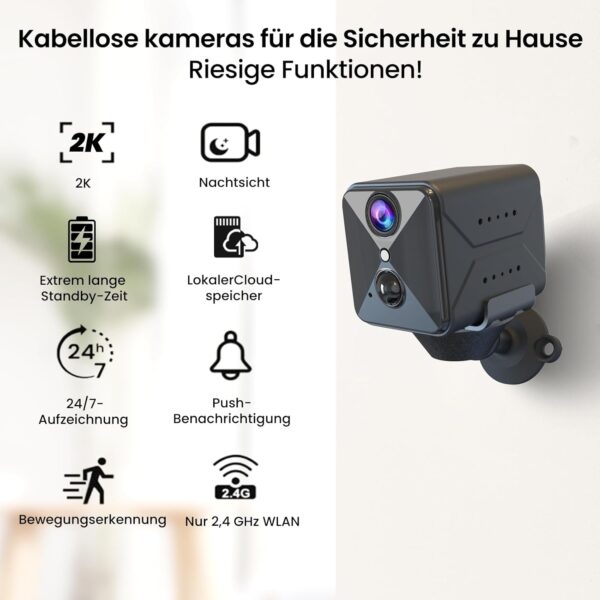 javiscam Mini Überwachungskamera,2K Überwachungskamera,Kamera Überwachung... - Image 2
