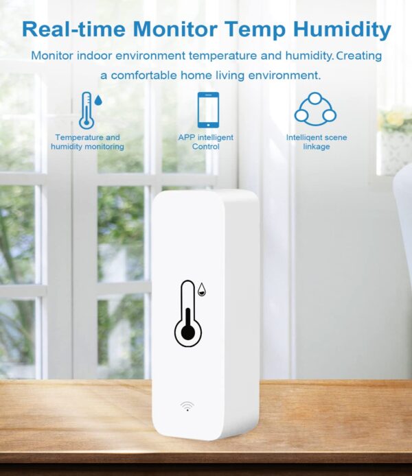 WLAN Smart Thermometer Hygrometer, Digitale Mini Innentemperatur und 4 Pack - Image 3