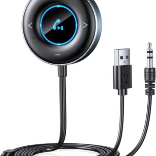 Rolgno Aux Bluetooth Adapter Auto, [Plug & Play] 5.3 Empfänger...