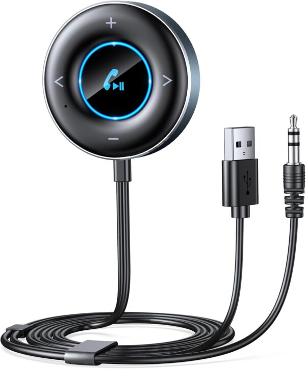 Rolgno Aux Bluetooth Adapter Auto, [Plug & Play] 5.3 Empfänger...