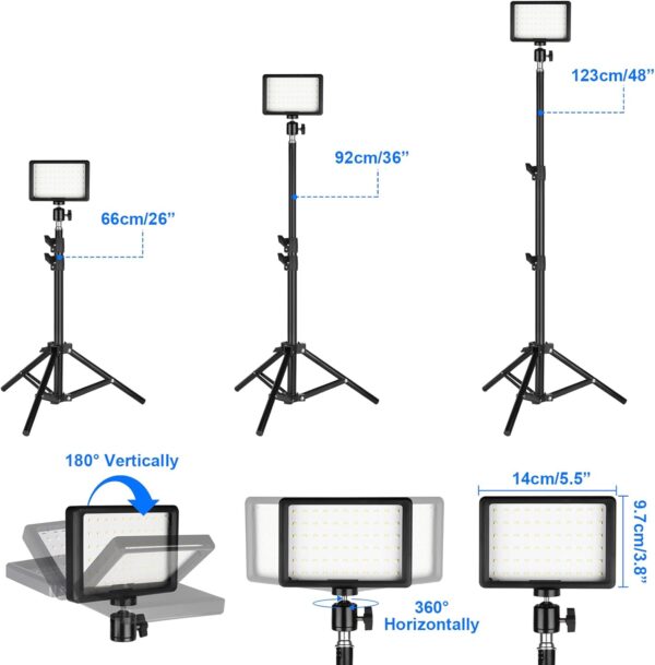 Ci-Fotto LED Fotolicht Video Licht 2-Pack, Dimmbare 5600K USB 2-pack - Image 5