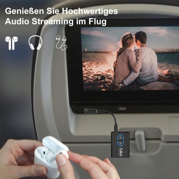 Bluetooth 5.3 Adapter Transmitter für TV Audio auf 2 Kopfhörer, Schwarz - Image 2
