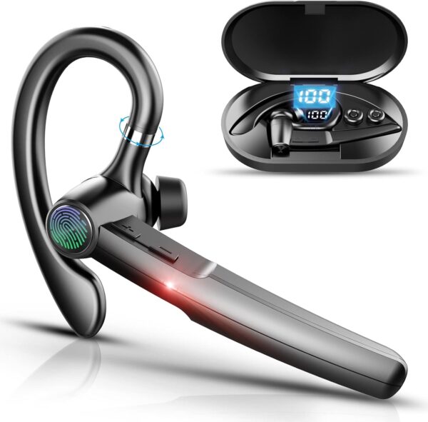Bluetooth-Headset, 48-Stunden-Talk-Wireless-Headset mit Mikrofon, Schwarz