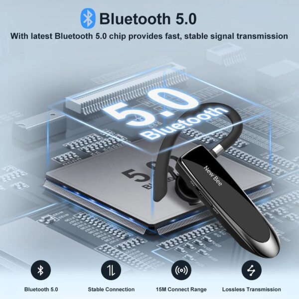 Bluetooth Headset Wireless Freisprech Telefon Bluetooth-Headset mit black - Image 8