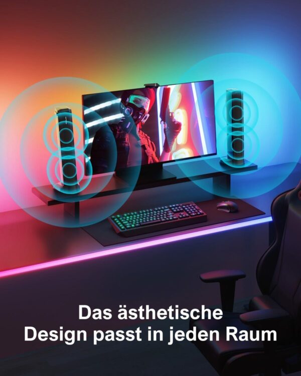 ULTIMEA 4.1-Kanal Soundbar für TV Geräte mit Subwoofer, App, teilbare Schwarz - Image 5