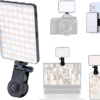 Selfie Licht mit Clip, 80 LED Videolicht Dimmbare 3000K-9900K Handylicht, M15