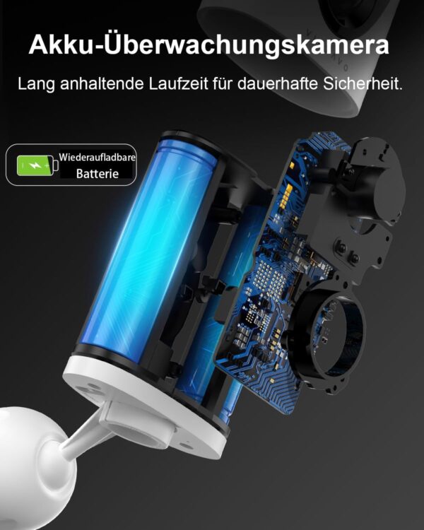 virtavo 2K Überwachungskamera Aussen Akku Kamera Überwachung WLAN... - Image 2