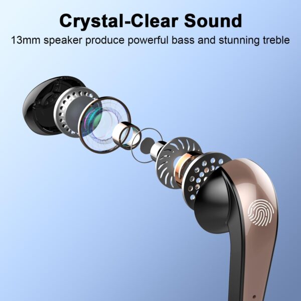 Bluetooth Kopfhörer, Kopfhörer Kabellos 5.3 In Ear Schwarz - Image 2