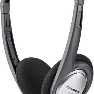 Panasonic HT030 Kabelgebundene ergonomische und faltbare Kopfhörer, Silber