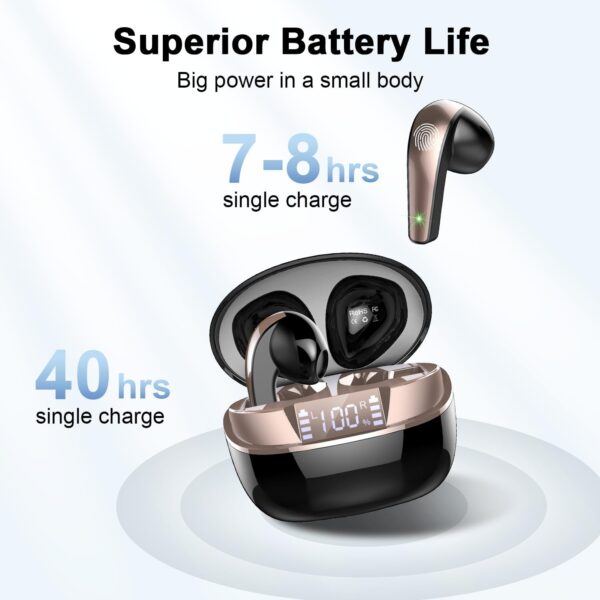 Bluetooth Kopfhörer, Kopfhörer Kabellos 5.3 In Ear Schwarz - Image 5