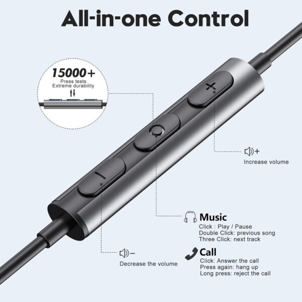 USB C Kopfhörer für Samsung Galaxy S24 S23 Ultra S22 S21 FE S20 A53 Schwarz - Image 4
