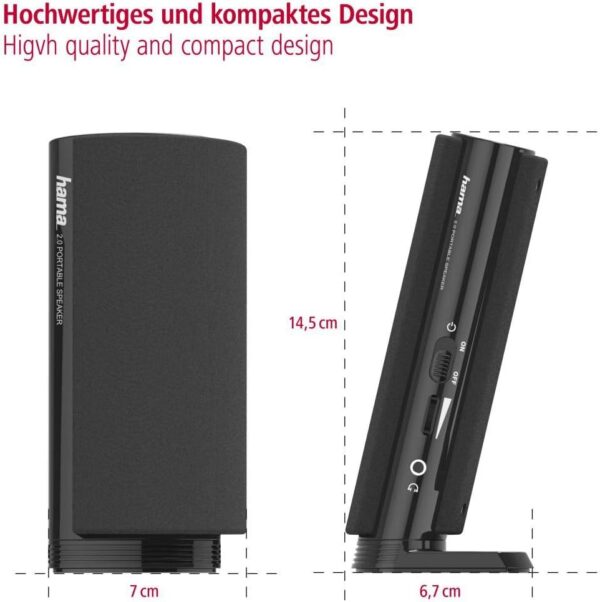 Hama Multimedia Lautsprecher E 80 (PC mit 3,5 mm Klinke, USB,... - Image 7