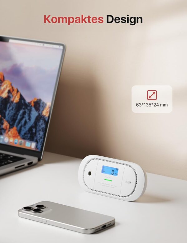 X-Sense Kohlenmonoxid Melder mit digitalem LCD-Display, CO 1-PACK, Standalone - Image 8