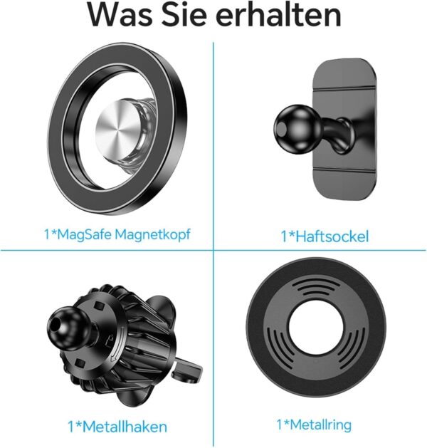 Handyhalterung Auto für Magsafe Autohalterung【20 Starke Magnet】Handy Schwarz - Image 8