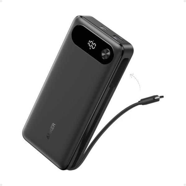 Anker Powerbank, 20.000mAh tragbares Ladegerät mit integriertem Schwarz