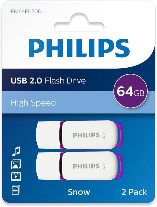 Philips Snow Edition 2.0 USB-Flash-Laufwerk USB-Stick 2X 64GB für PC, 64 GB - Image 2