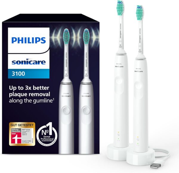 Philips Sonicare 3100 elektrische Zahnbürste, White &