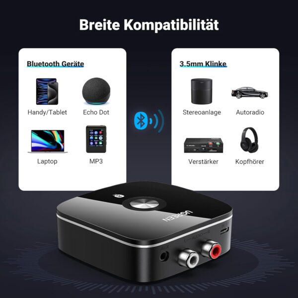 UGREEN Bluetooth 5.3 Adapter Stereoanlage mit 3.5mm RCA Buchse Aux... - Image 6