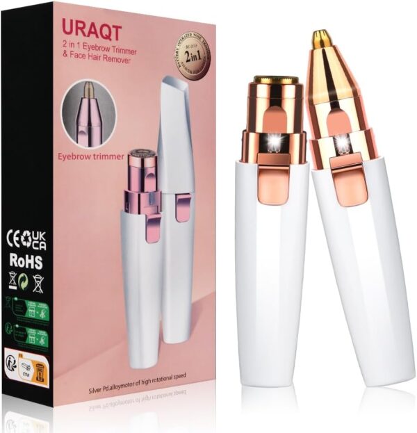 URAQT Gesichtshaarentferner für frauen, 2 in 1 USB Elektrischer Augenbrauen...