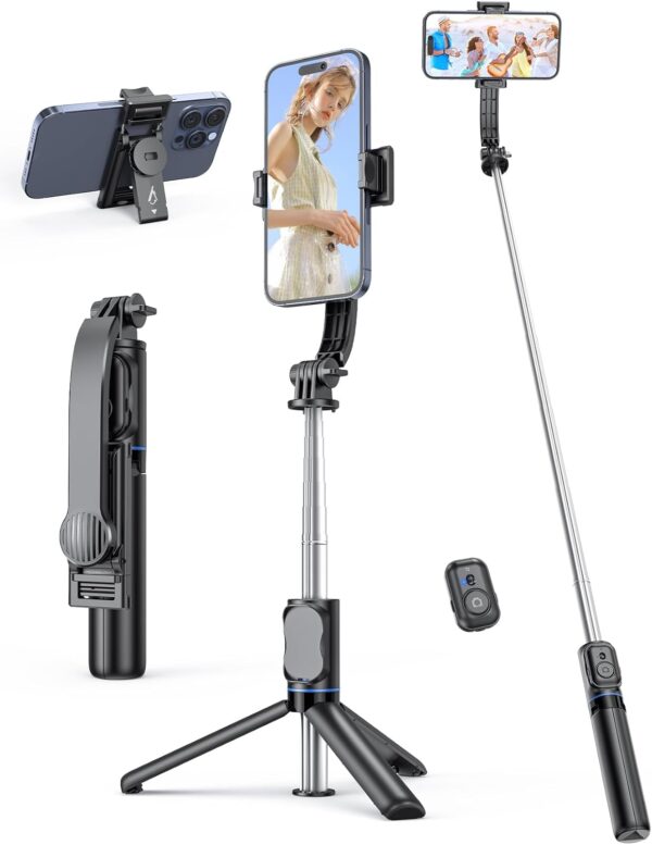 Selfie Stick mit Abnehmbarer Handyhalterung,106 cm Ausziehbares Handy Stativ...