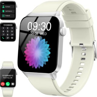 Smart Watch Damen Herren 1,85" SmartWatch Beige Weiß ​