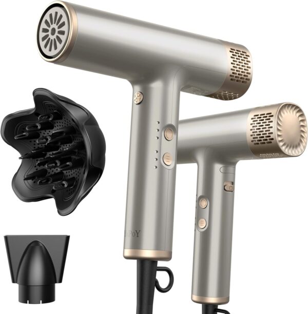 YAPOY Haartrockner Professionelles mit Diffusor Schnelltrocknendes Silber 2