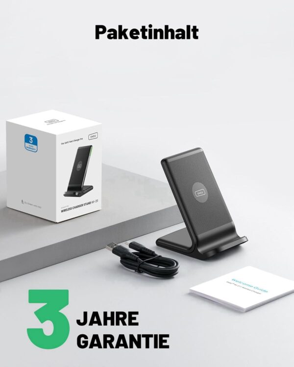 INIU Wireless Charger Stand, 15W Qi Zertifiziert 1 Stück, Schwarz - Image 8
