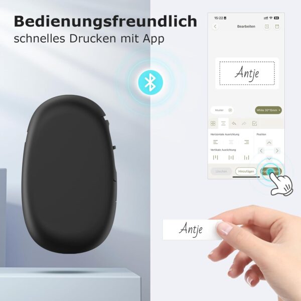 SUPVAN Katasymbol Etikettendrucker, Mini Bluetooth E10 Schwarz - Image 3