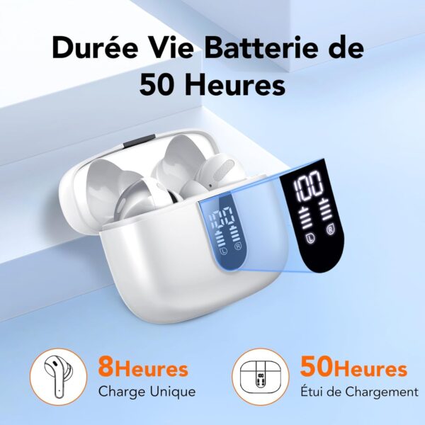 Bluetooth Kopfhörer, In Ear Kopfhörer Kabellos 5.3 mit Weiß - Image 3
