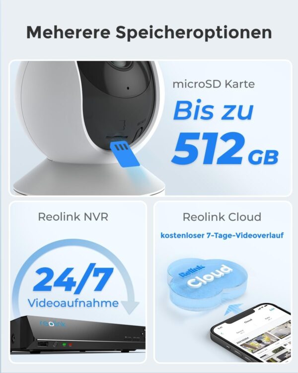 Reolink WLAN IP Kamera Indoor Schwenkbar, 2K 3MP Hund Haustier Weiß - Image 8