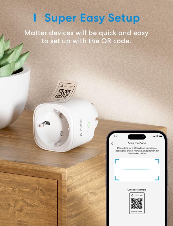 Meross Matter Smart Steckdose mit Stromverbrauch, WLAN 1St. - Image 9