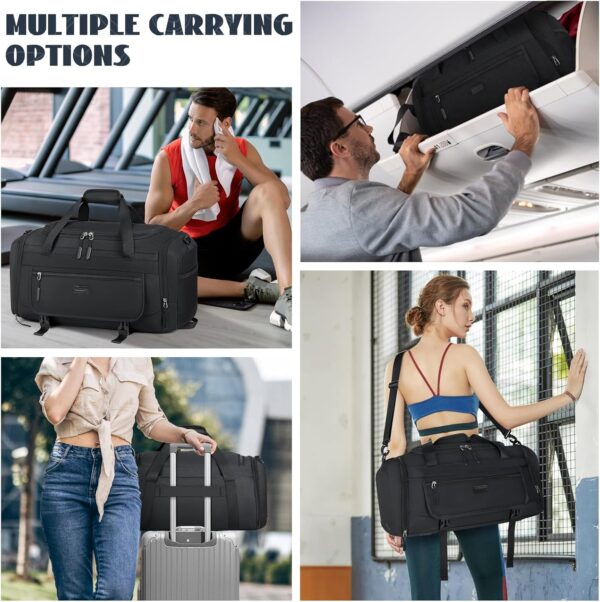 55L Große Sporttasche Reisetasche für Damen und Herren 55L, Schwarz - Image 6