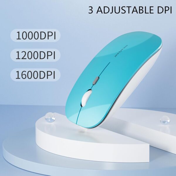 Uiosmuph Q5 Kabellos Maus, Wiederaufladbar Funkmaus 2.4G Leise Blue - Image 3